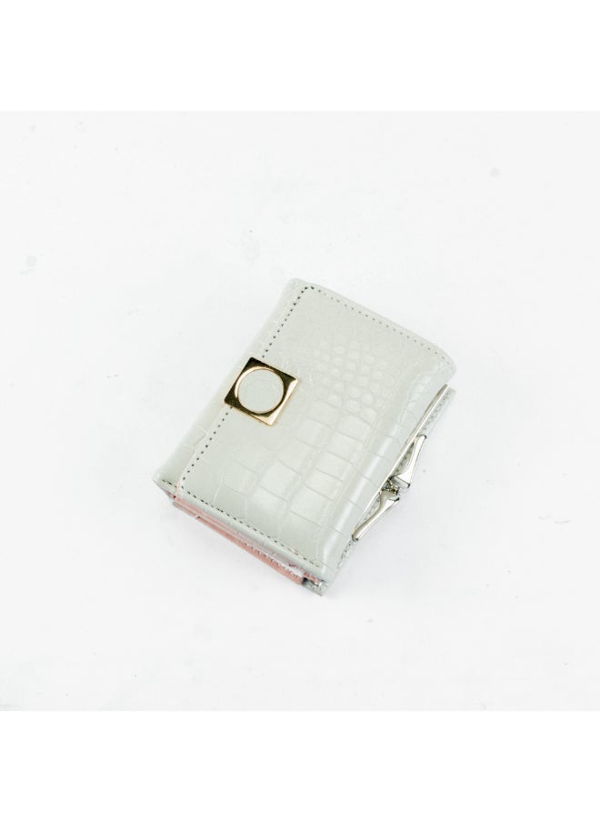 Generic Leather Flip Wallet & Card Holder with Multiple  Pockets Grey  - Image 1
