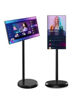 Generic 21.5 Inch Portable Smart Monitor, 1080 x 1920 IPS Swivel Screen, Portable Touch Screen, Wireless on Wheels, Built-in 7800mAh Battery, for Watching TV, Video Streaming, Live Streaming (Black)  - Image 2