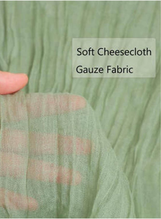 بالمعنى مفرش طاولة من الشيفون المجعد لحفلات الزفاف والمناسبات – باللون الأخضر الهادئ ‎90×300 سم - Image 4