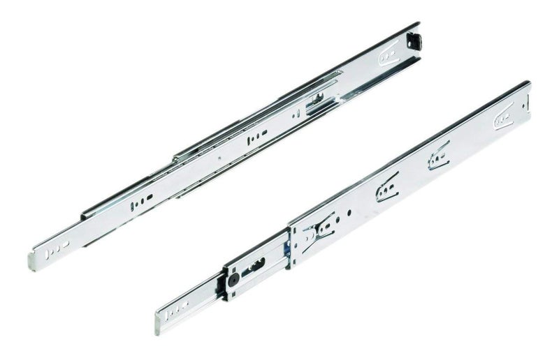Hettich Telescopic Ball Bearing Channel KA 5632/650mm | Zinc Finish, Normal Closing | Drawer Channel for Home, Kitchen & Wardrobe | Load Capacity 45 kg | Full Extension (Galvanised Steel, 2 Pcs) - Image 2