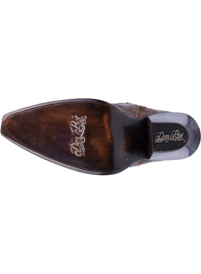 Dan Post Womens Jilted Embroidery Snip Toe Dress Boots Over the Knee High Heel 3" & Up - Brown - Size 9 M - Image 5