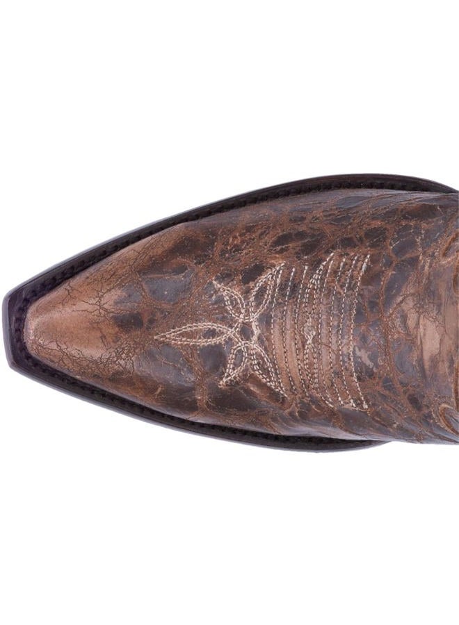 Dan Post Womens Jilted Embroidery Snip Toe Dress Boots Over the Knee High Heel 3" & Up - Brown - Size 9 M - Image 4