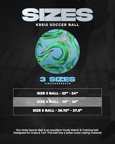 American Challenge Kreis Soccer Ball – Professional Training Soccer Ball for Grass Fields – Durable TPU Machine Stitched Soccer Balls – Sizes 3, 4 & 5 – Outdoor Practice & Match Play - Image 2