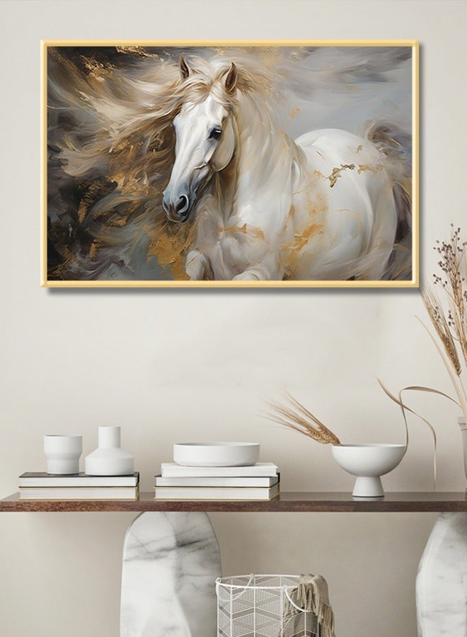 4gdran Canvas Wall Art For Wall Decoration Horse Design With A Hollow Frame Size 120x80cm One Piece - Image 1