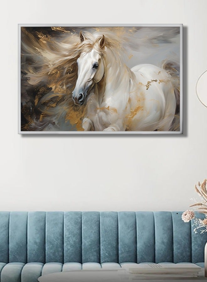 4gdran Canvas Wall Art For Wall Decoration Horse Design With A Hollow Frame Size 120x80cm One Piece - Image 3