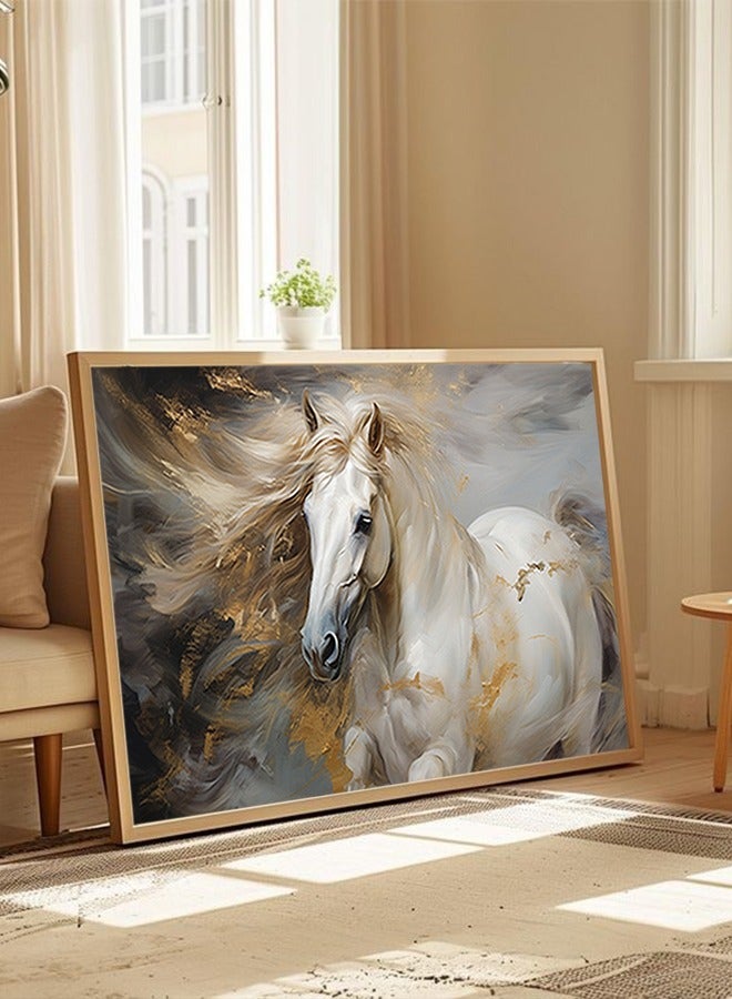 4gdran Canvas Wall Art For Wall Decoration Horse Design With A Hollow Frame Size 120x80cm One Piece - Image 5