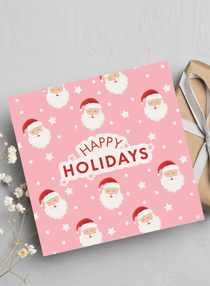 Share the Love Happy Holidays, Christmas Greeting Card, Pink