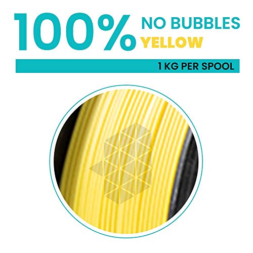 Tesseract Premium PLA + 2.85mm 3D Printing Filament | Dimensional Accuracy +/- 0.03mm | Compatible with Most FDM Printers | 1 KG 3D Printer Filament - PLA Yellow (Quantity 1) - Image 3