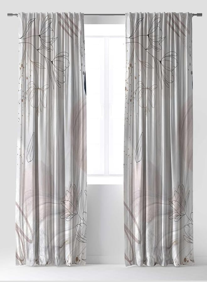 Premium Printed Curtain Tropical Bliss, Back Tape, 270x275cm - Multi Color