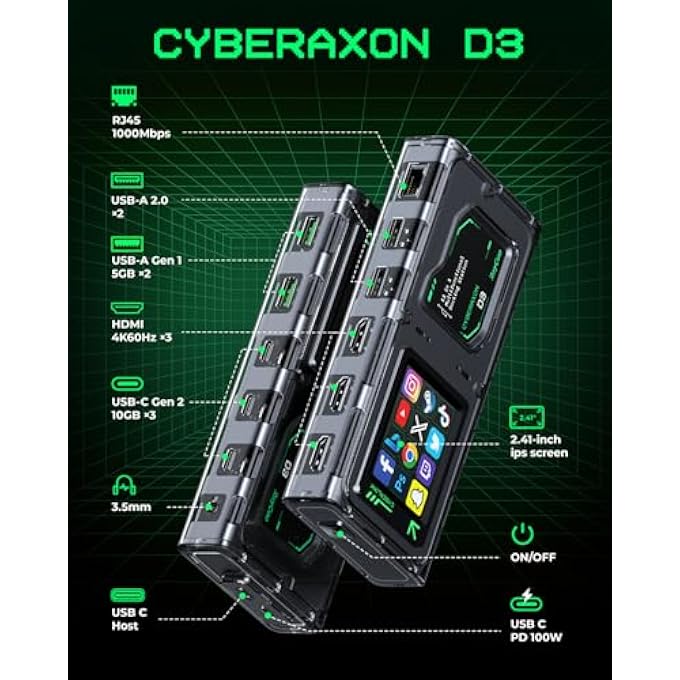 rayihni CYBERAXON D3: 13-IN-1 MULTIFUNCTIONAL STREAM CONTROL DOCK - Image 2