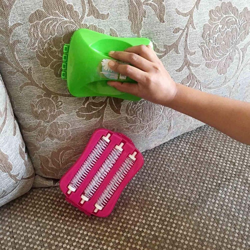 WOTOFY WOTOFY Plastic Handheld Carpet Roller Brush Cleaning with Dust Crumb Collector Wet and Dry Brush Colour May Vary 3  - Image 5