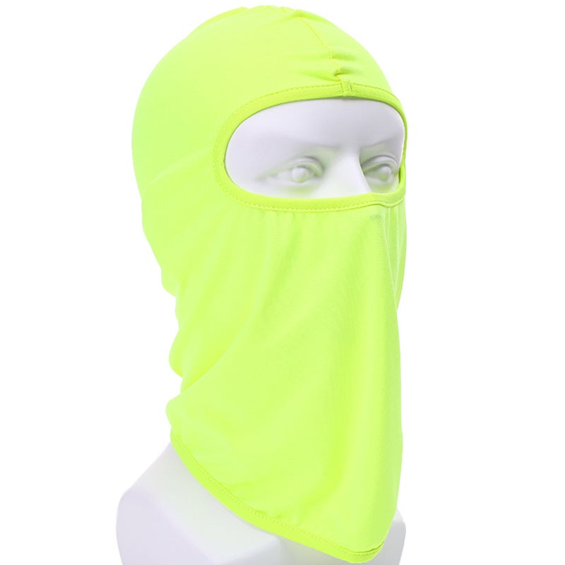 Generic Summer riding mask Ice Silk headgear sunscreen dustproof full face neck protection headgear bicycle electric car inner liner Cap TT-21 fluorescent green