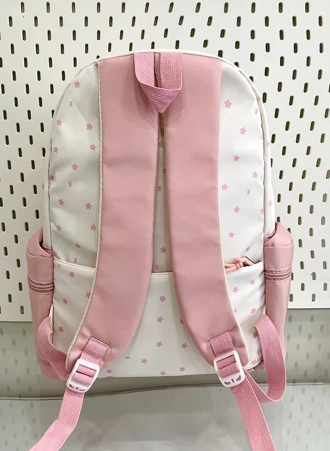 Take Two Nylon Star Print Casual Backpack with Zip Closure