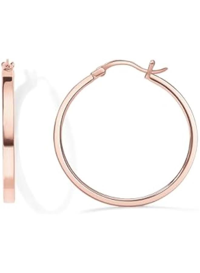 PAVOI 14K Gold Plated 925 Sterling Silver Post Lightweight Hoops | 20mm - 30mm Earring | Gold Hoop Earrings for Women  - Image 1