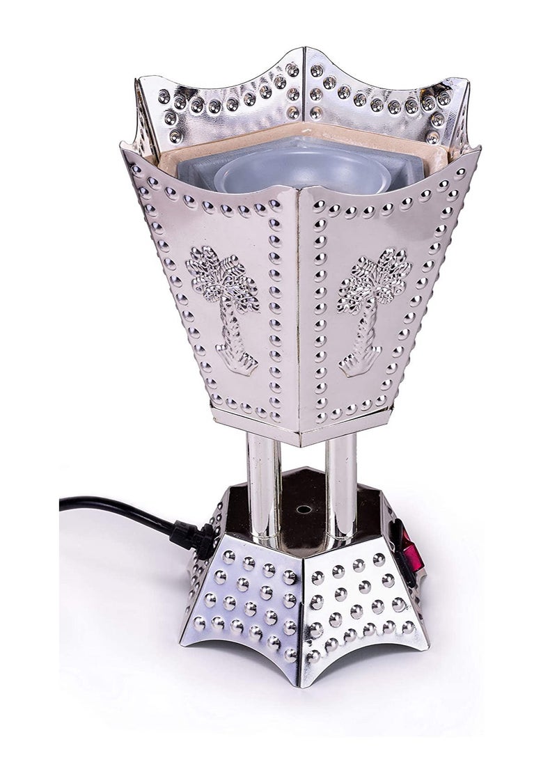 SAQOWARE Electric Bakhoor Burner/Madkhan/Mabkhara/Oud Burner/Incence Burner(Silver) -6 Corner Shape - Image 5