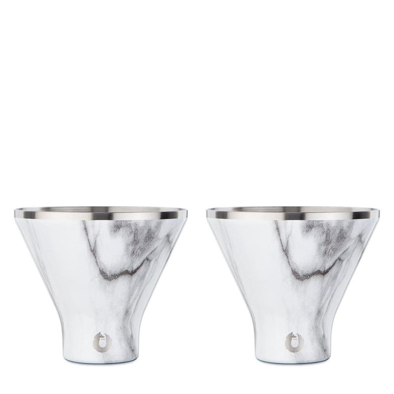 SNOWFOX Elegance Collection Insulated Stainless Steel Martini and Margarita Cocktail Glass  Set of 2  Marble C60012-26  8 fluid ounces - Image 2