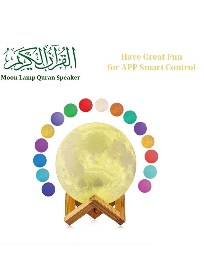 Quran Bluetooth APP LED Moon Lamp Speaker With Remote Control - Image 4