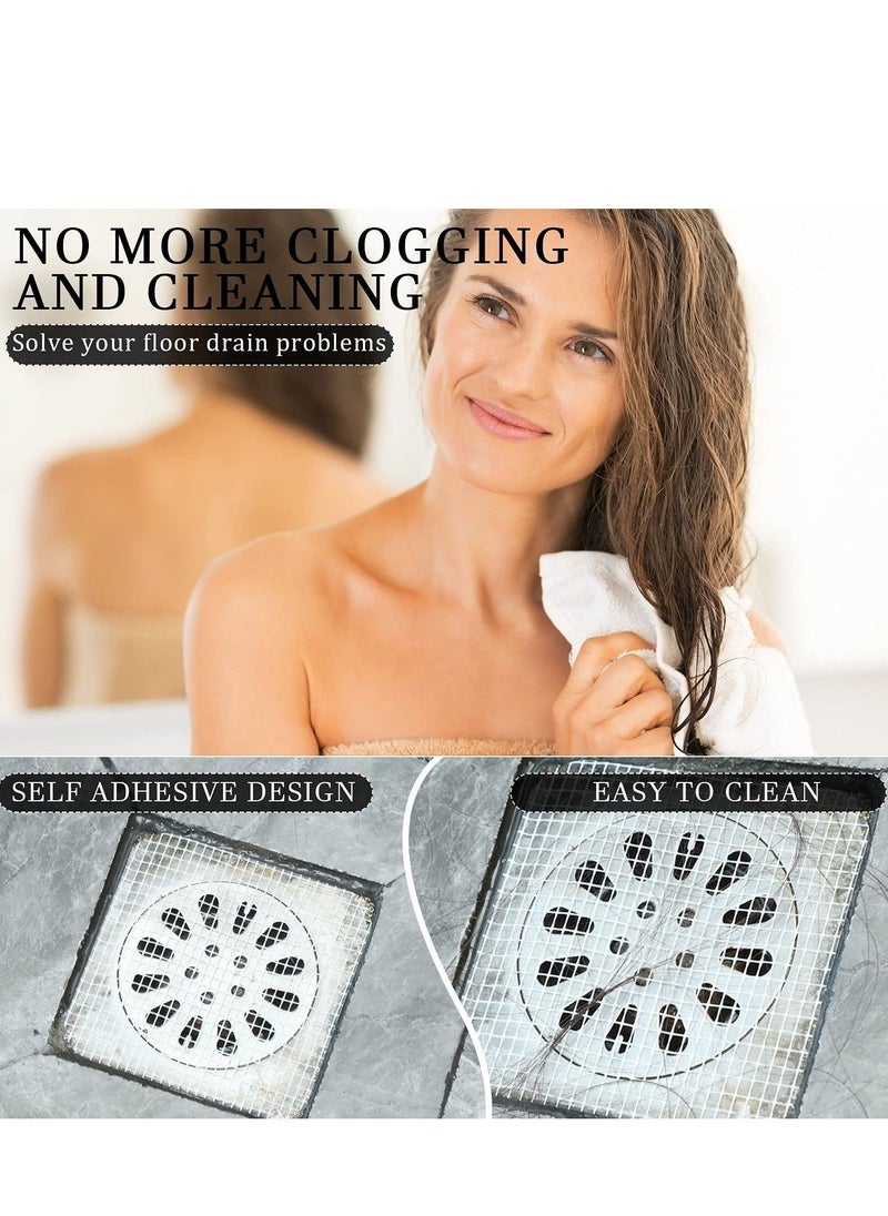 Disposable Drain Hair Catcher, 50 Pieces Shower Drain Covers Hair Traps for Shower Drains Mesh Shower Drain Hair Catcher Sticker Hair Collector for Bathroom Bathtub Kitchen - Image 2