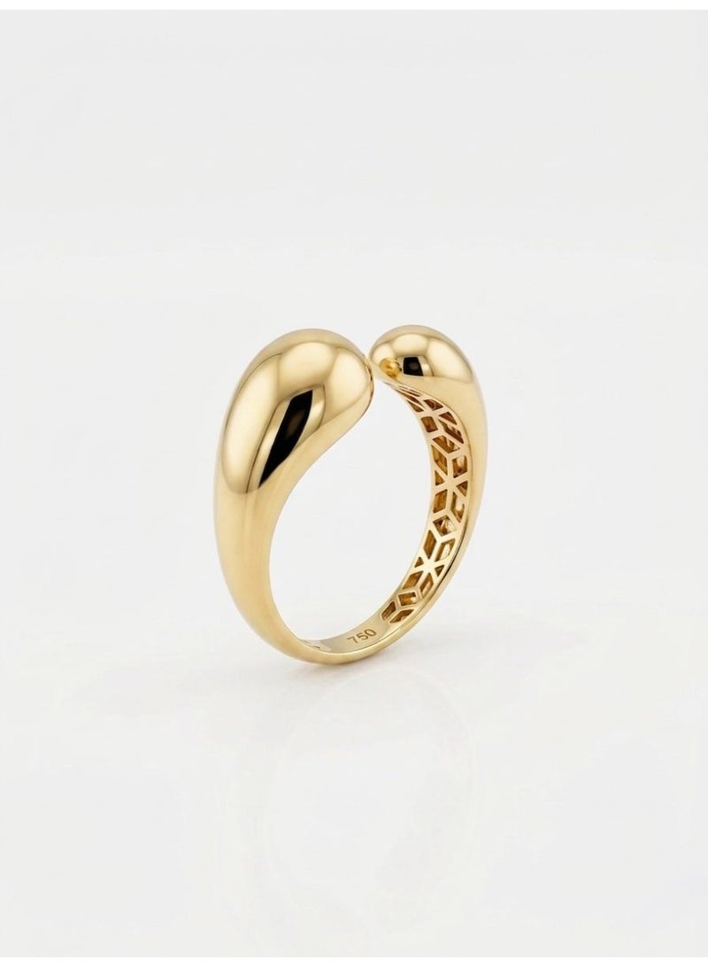 The Intermix Gems Gold Modern Bypass Statement Ring 18K - Image 1