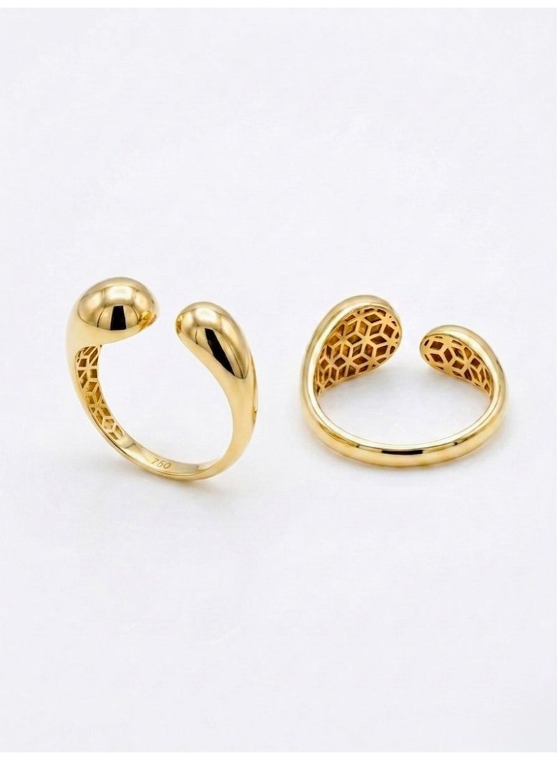 The Intermix Gems Gold Modern Bypass Statement Ring 18K - Image 2