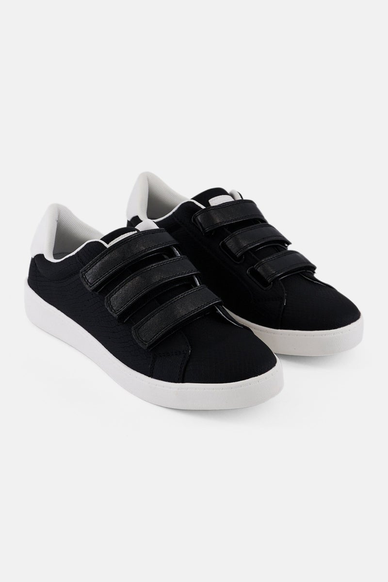 XOXO Women Velcro Closure Casual Shoes, Black - Image 1
