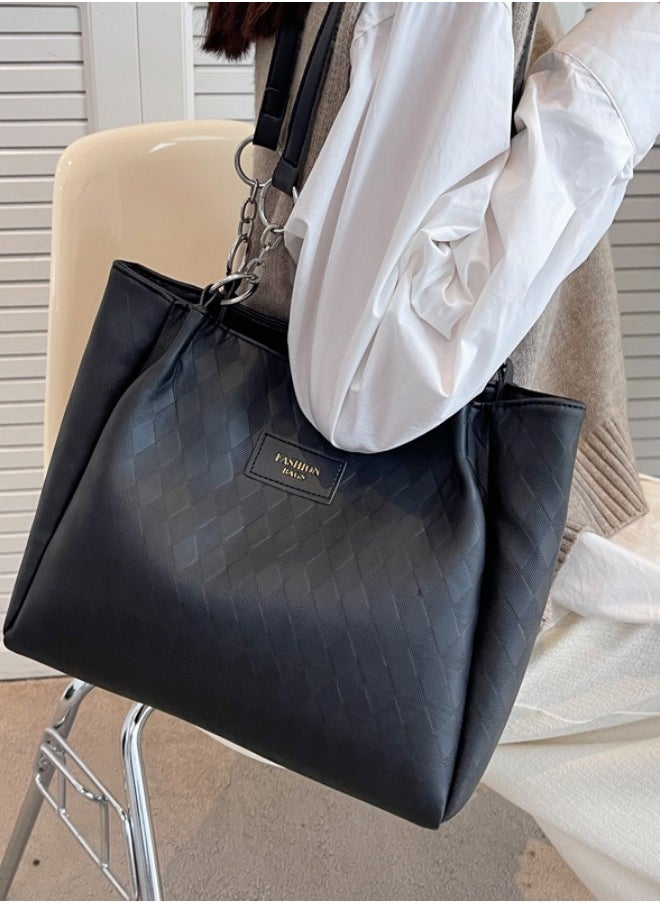 WAOKN - Women's Elegant and Versatile New Shoulder Bag, Large-capacity Commuter Crossbody Bag Tote Bag for Ladies, Comfortable Handheld Hand Bag Messenger Bag for College Students(Black) - Image 1