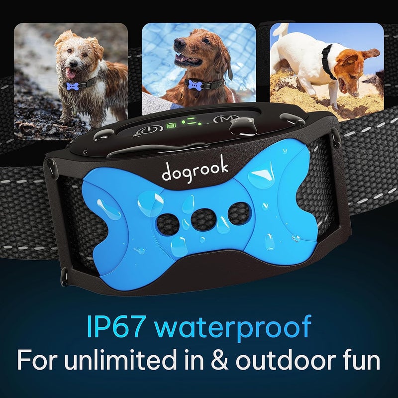 DogRook Dog Bark Collar | Smart Collar for Dog Training | No Shock | Beep & Vibration | Rechargeable | No Bark Collar for Dogs | Anti Bark Collar for Large Dog, Medium Dog, Small Dog | 12-110 lbs - Image 2