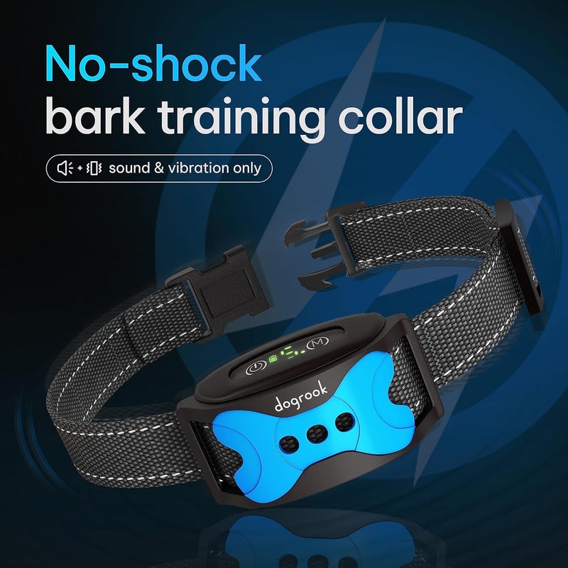 DogRook Dog Bark Collar | Smart Collar for Dog Training | No Shock | Beep & Vibration | Rechargeable | No Bark Collar for Dogs | Anti Bark Collar for Large Dog, Medium Dog, Small Dog | 12-110 lbs - Image 3