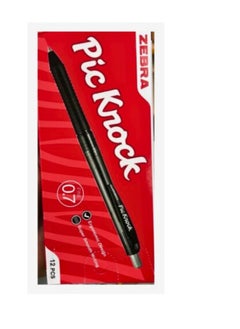 ZEBRA 12 Piece Pic Knock Ball Pen Black 0.7 mm  - Image 1