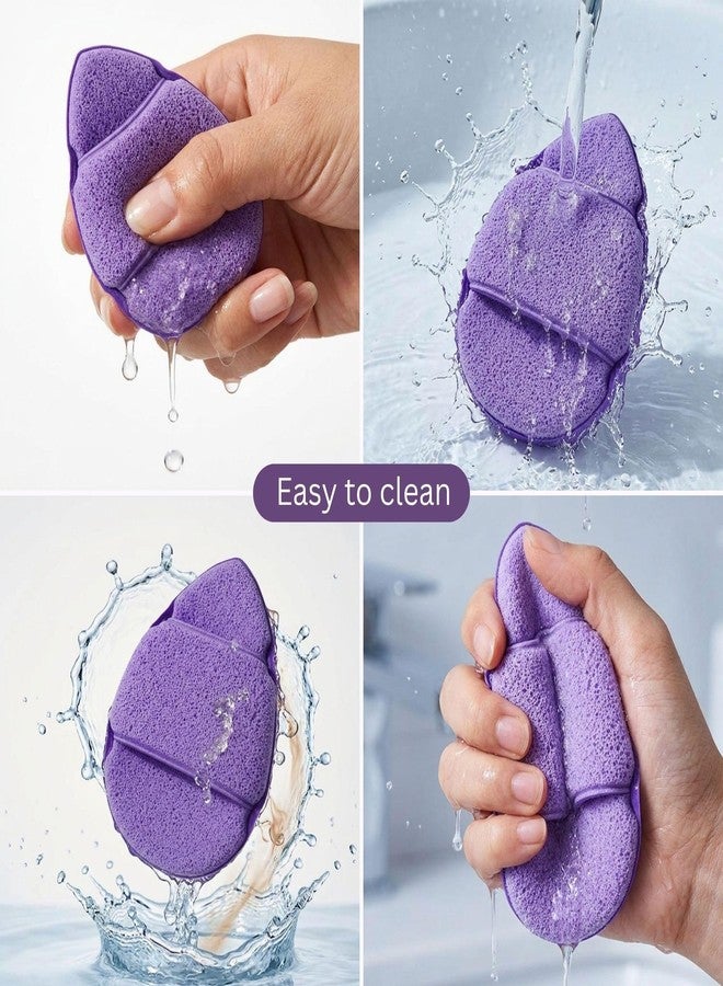 Baskety Reusable Makeup Remover Sponge Pad – Soft Facial Cleansing Puff for Removing Makeup, Deep Pore Cleaning, Gentle Exfoliating Face Sponge (Purple) - Image 2