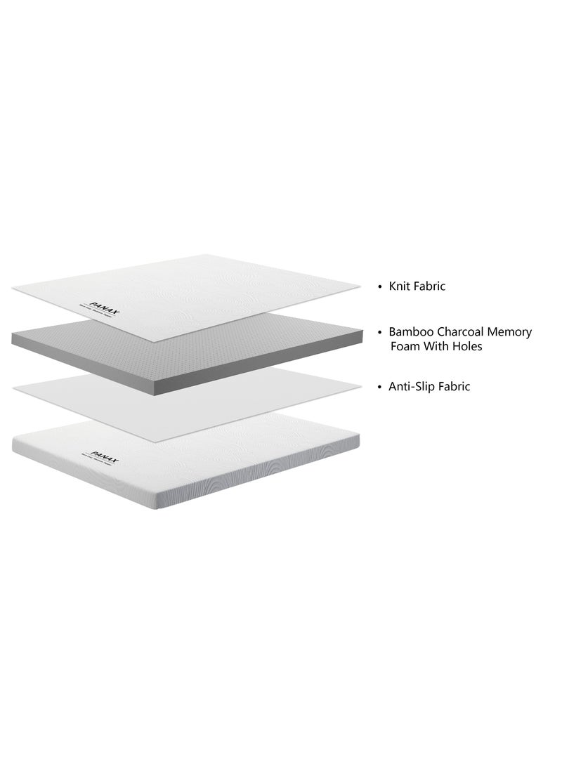 Panax 3 Inch Bamboo Charcoal Memory Foam Mattress Topper With Cover KING (180x200CM) - Image 5