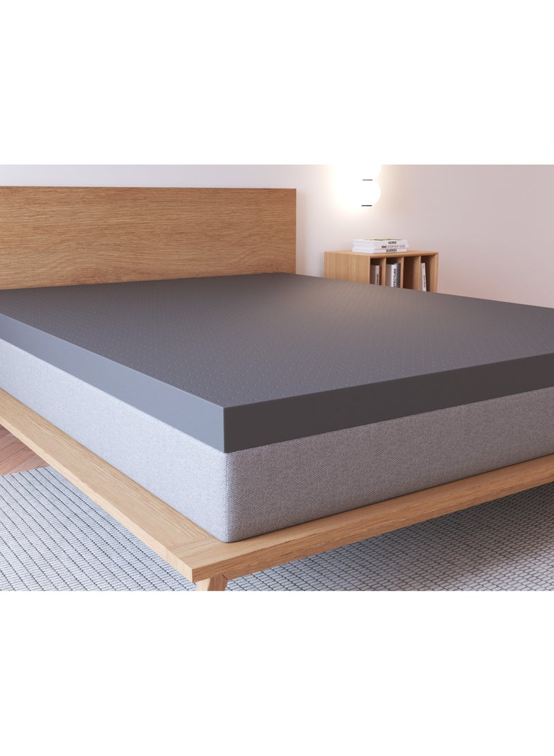Panax 3 Inch Bamboo Charcoal Memory Foam Mattress Topper With Cover KING (180x200CM) - Image 4