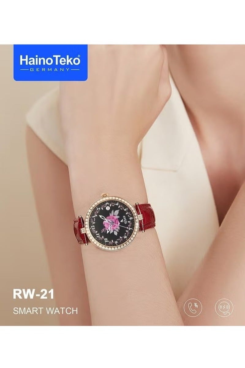 Haino Teko Germany RW-21 Smart Watch for Women & Girls – Gold Dial, Bluetooth Calling, Heart Rate Monitor, Stylish Design with Smart Features - Image 2