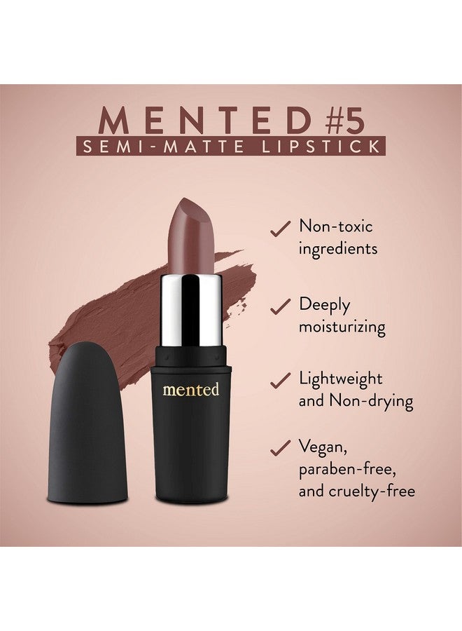 Mented Cosmetics | Semi Matte Nude Lipstick, Mented No. 5 | Vegan, Paraben-free, Cruelty-free | Nude Pink Brown, Long Lasting and Moisturizing Lipstick - Image 4