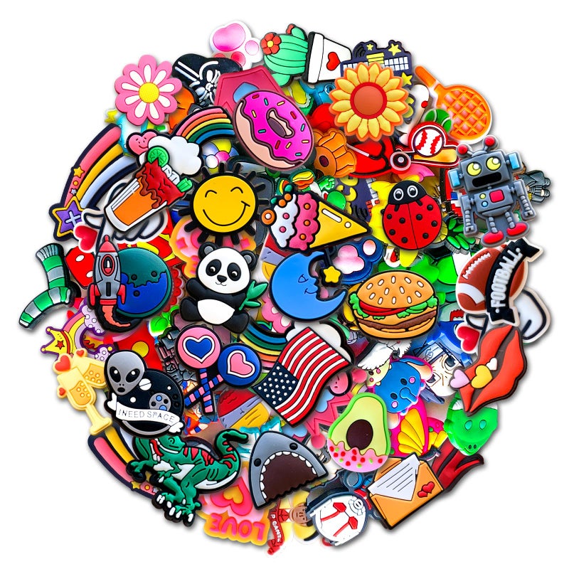 Chionwen 30,50,100Pcs Random Shoe Charms for Clog Decoration, Cute Cartoon Charms Accessories for Gift (30) - Image 1