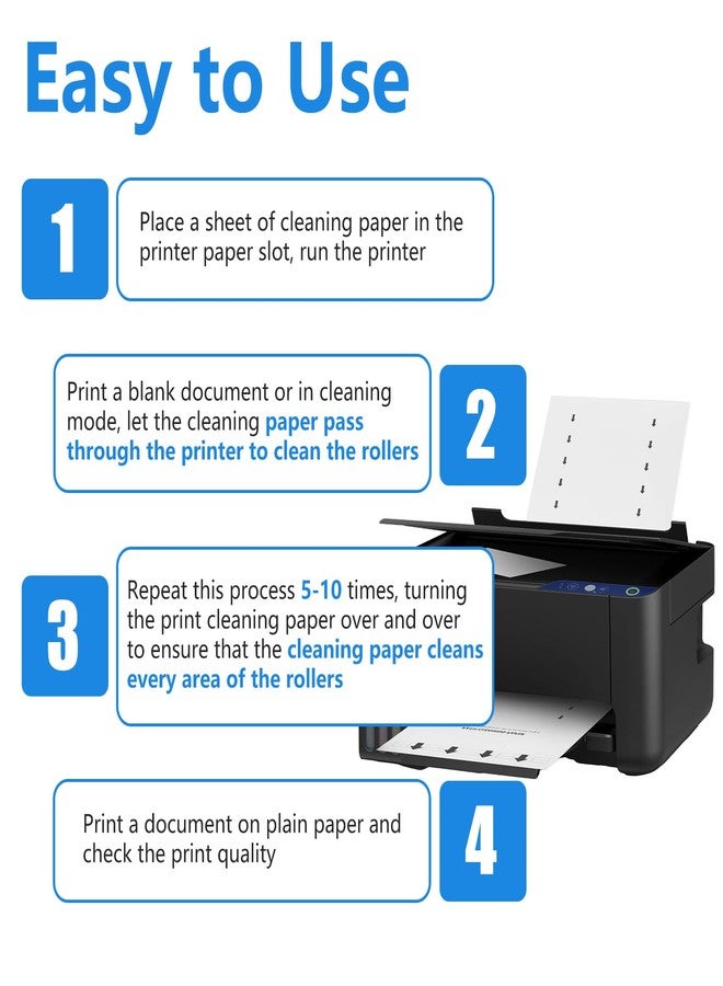 Dimakung 20 PCS Printer Roller Cleaning Sheets, 8.5 x 11 Inch Letter Size Laser & Inkjet Printer Cleaner Sheet Paper Kit for Computer Scanner Fax Copier Printing Cleaning - Image 3