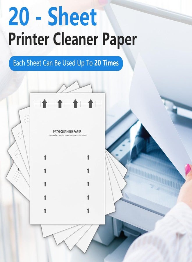 Dimakung 20 PCS Printer Roller Cleaning Sheets, 8.5 x 11 Inch Letter Size Laser & Inkjet Printer Cleaner Sheet Paper Kit for Computer Scanner Fax Copier Printing Cleaning - Image 5