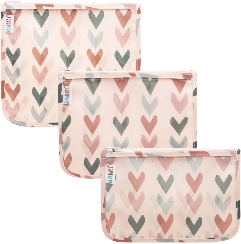 ALVA 3pcs Mess-Proof Travel Toilety Bag,Clear Cosmetic & Diaper Organizer with Front Pouch 3LT06 - Image 1