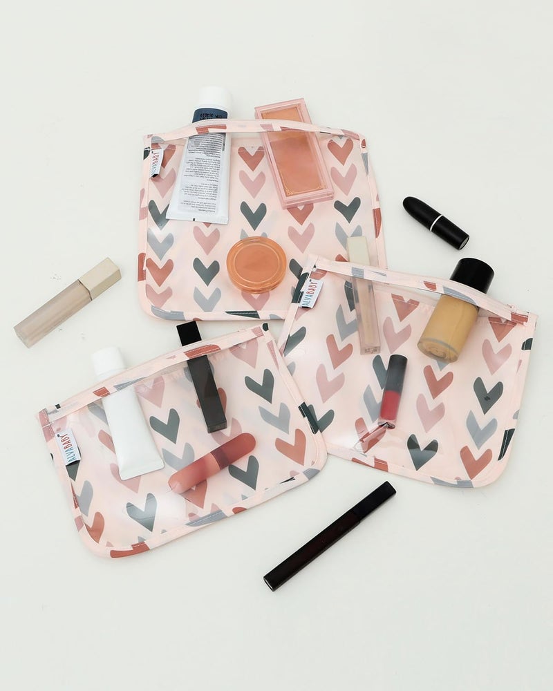 ALVA 3pcs Mess-Proof Travel Toilety Bag,Clear Cosmetic & Diaper Organizer with Front Pouch 3LT06 - Image 4