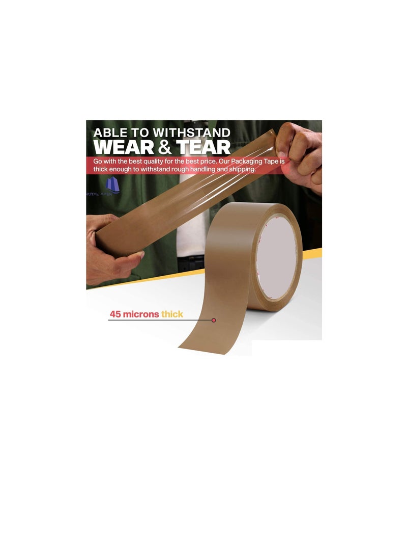 ROBUSTLINE Robustline Brown Packaging Tape 2 Inch for Parcels and Boxes - This Brown Packing Tape Provides a Strong, Secure and Sticky Seal for Your Cardboard Boxes and for Moving House (50 YRD). (4)  - Image 3