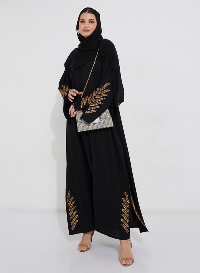 Rosette Abaya Leaves waving abaya  - Image 4