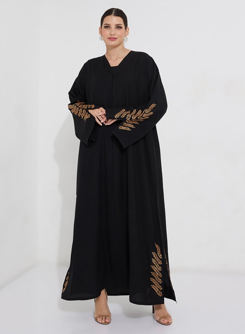 Rosette Abaya Leaves waving abaya  - Image 1