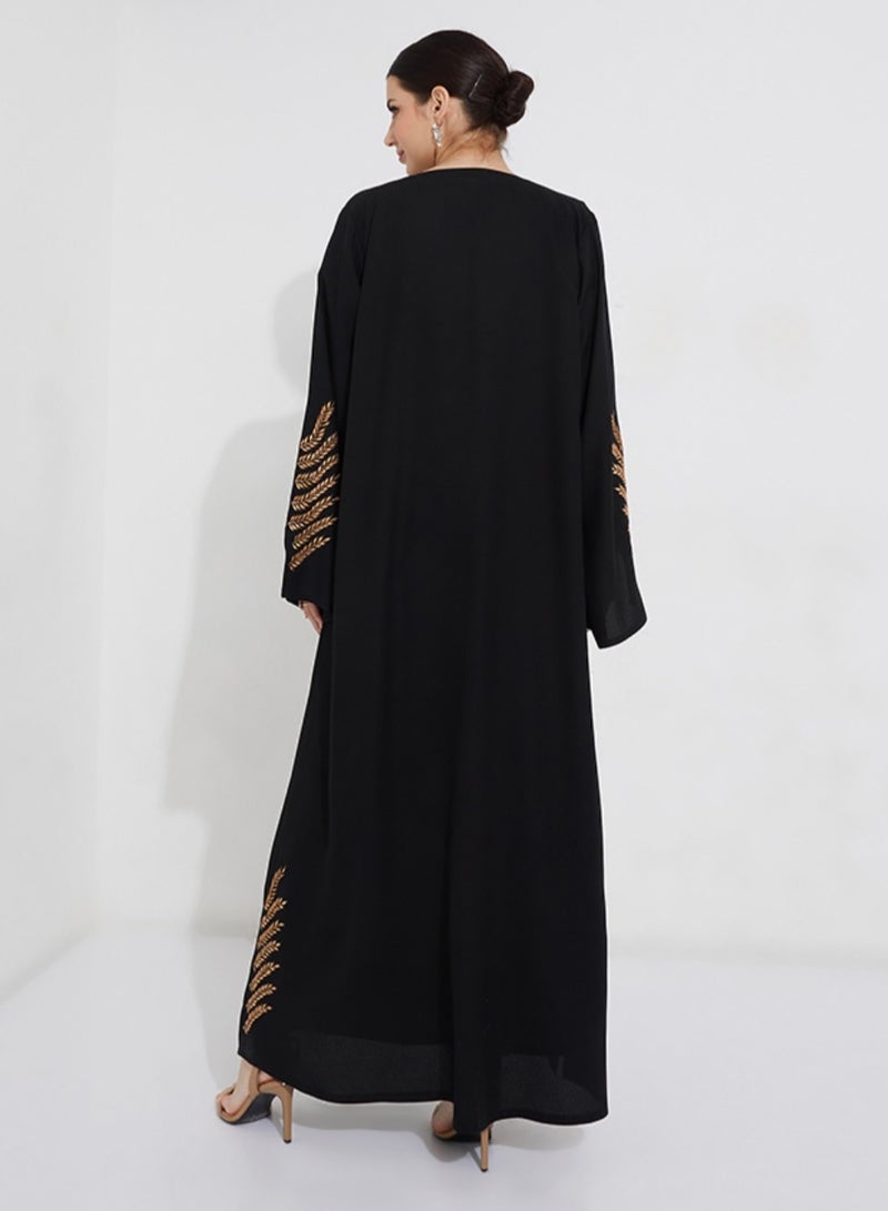 Rosette Abaya Leaves waving abaya  - Image 3