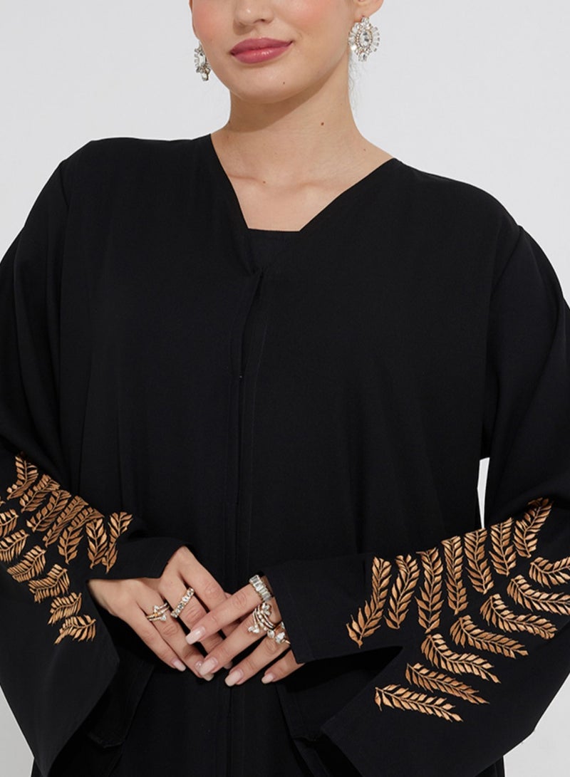 Rosette Abaya Leaves waving abaya  - Image 2