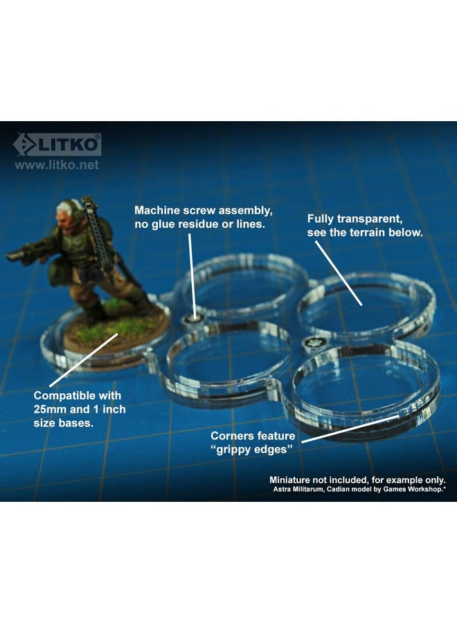 LITKO 5-Figure 25mm Circle Display Tray Compatible with Warhammer 40K, Clear - Image 3