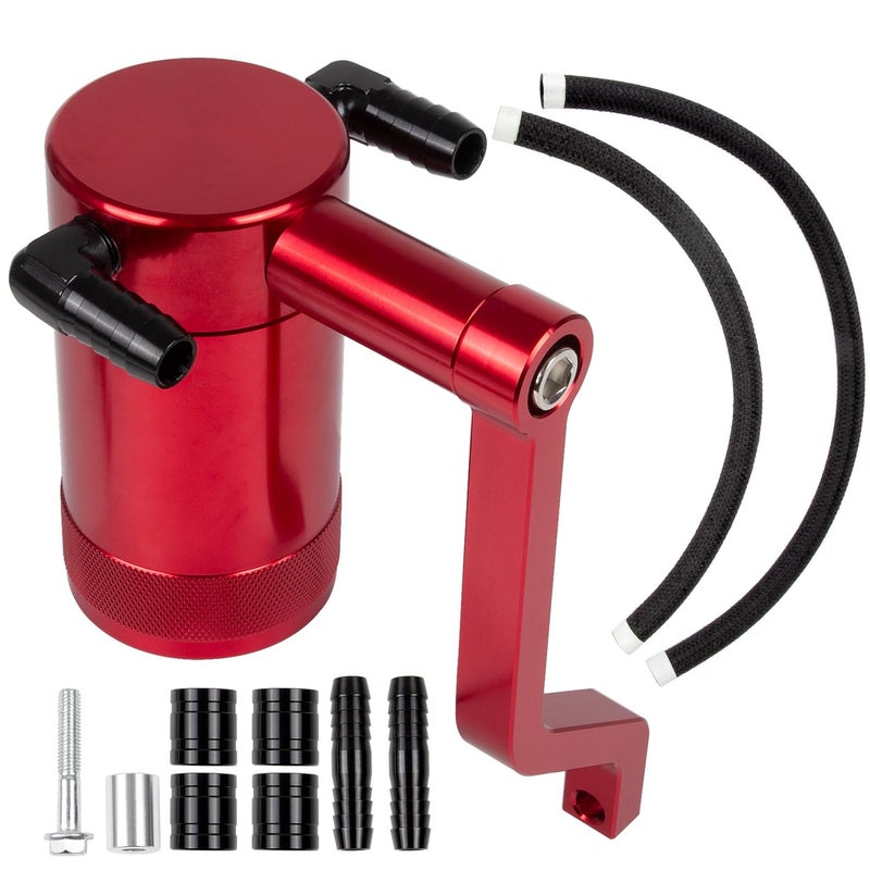 RANSOTO Oil Catch Can 64 57 HEMI Billet Compatible with 2011up Chrysler 300 Dodge Charger Challenger Jeep Grand Cherokee ZBracket Technology Red