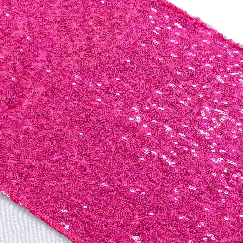ShinyBeauty Party Decorations Fuchsia Sequin Table Runner 14x72 Hot Pink Birthday Decorations