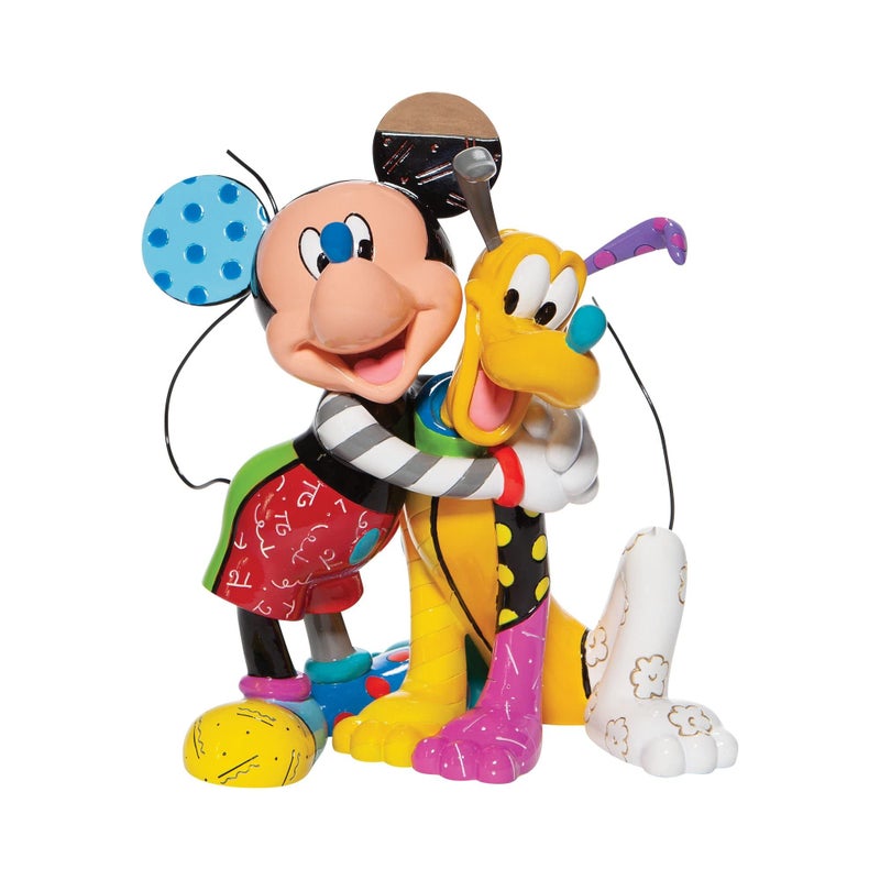 Enesco Enesco Disney by Romero Britto Mickey Mouse Hugging Pluto Figurine 846 Inch Multicolor