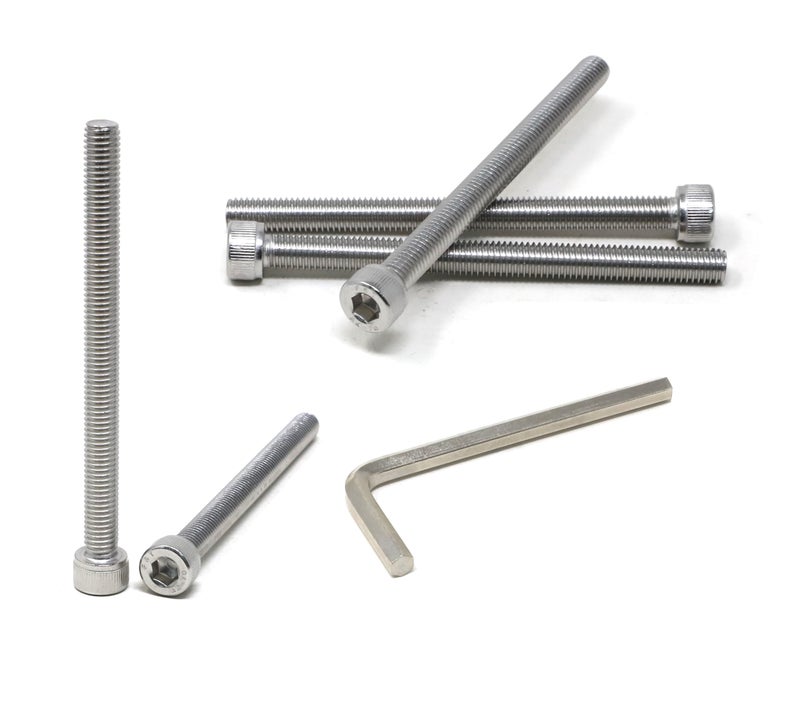 iexcell 5 Pcs M8 x 100mm Thread Pitch 1.25 mm Stainless Steel 304 Hex Socket Head Cap Screws Bolts Kit - Image 5