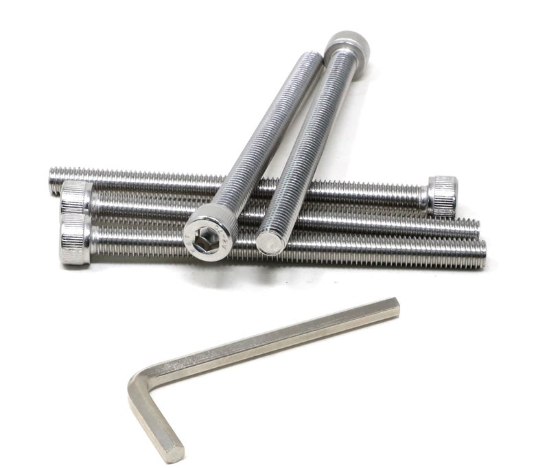 iexcell 5 Pcs M8 x 100mm Thread Pitch 1.25 mm Stainless Steel 304 Hex Socket Head Cap Screws Bolts Kit - Image 2